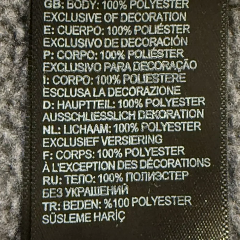 The North Face Textured Fleece 1/4‎ Zip Dark Gray Pullover Sz L Mens Sweater